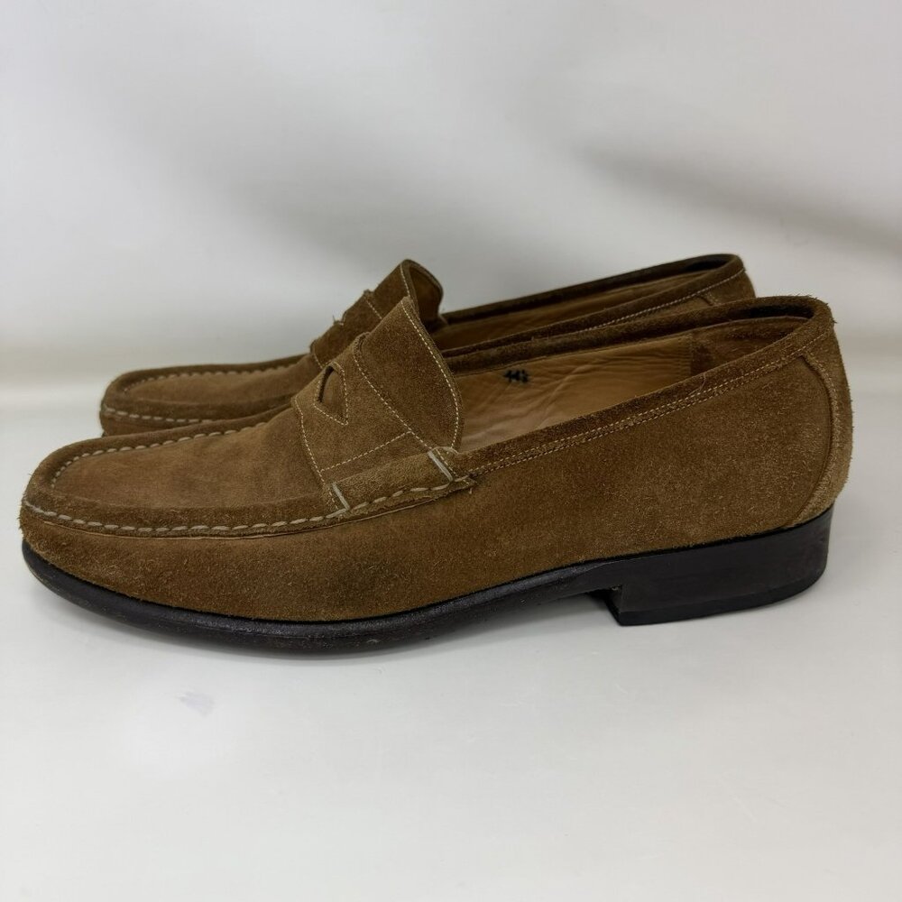 Eduard Meier Suede Leather Penny Loafers Brown Men’s Size 11 E - Picture 2 of 7